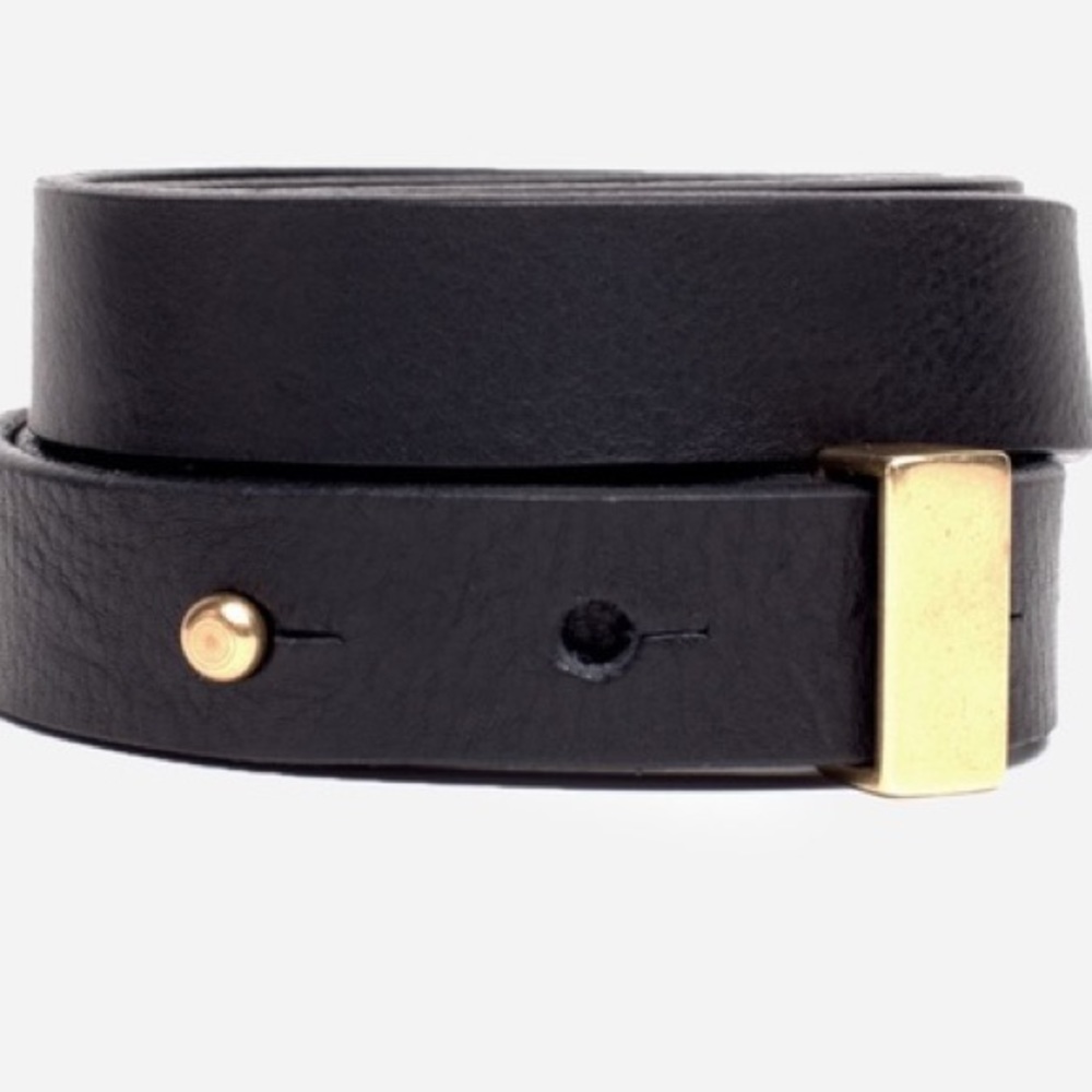 Everlane high low black leather Belt women’s